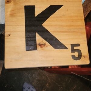 Wooden Block with Black Lettering